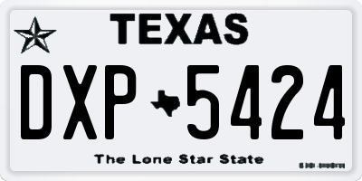TX license plate DXP5424