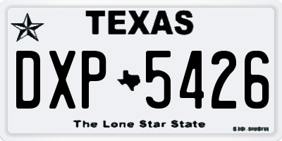 TX license plate DXP5426