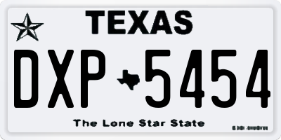TX license plate DXP5454