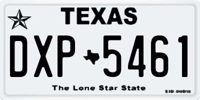 TX license plate DXP5461
