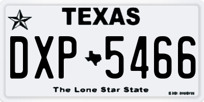 TX license plate DXP5466