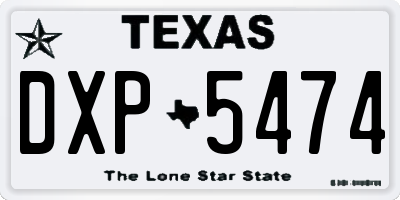 TX license plate DXP5474