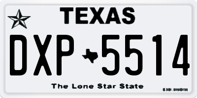 TX license plate DXP5514
