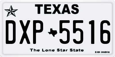 TX license plate DXP5516
