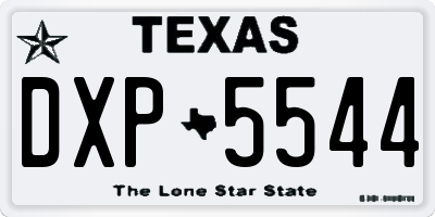 TX license plate DXP5544