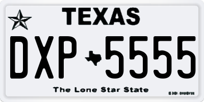 TX license plate DXP5555