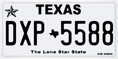 TX license plate DXP5588