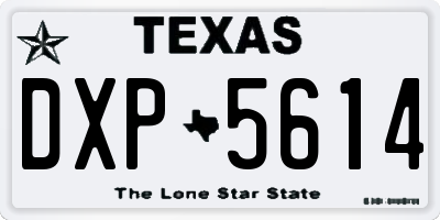 TX license plate DXP5614