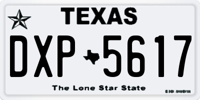 TX license plate DXP5617