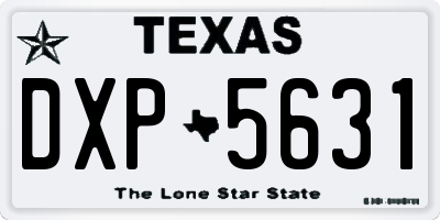 TX license plate DXP5631