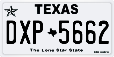 TX license plate DXP5662
