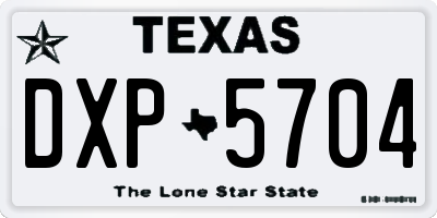 TX license plate DXP5704