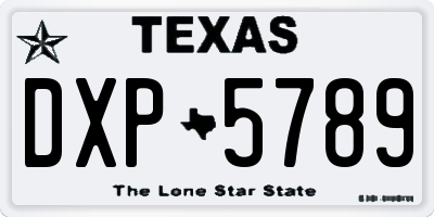 TX license plate DXP5789