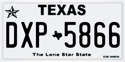 TX license plate DXP5866