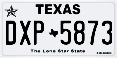 TX license plate DXP5873