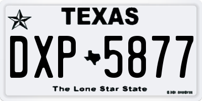 TX license plate DXP5877