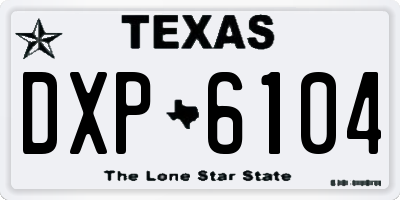 TX license plate DXP6104