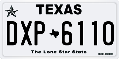 TX license plate DXP6110