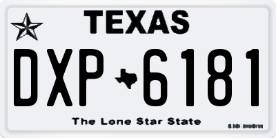 TX license plate DXP6181