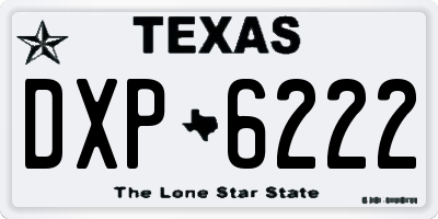 TX license plate DXP6222