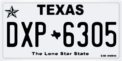 TX license plate DXP6305