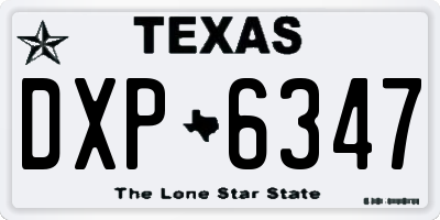 TX license plate DXP6347