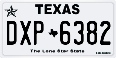 TX license plate DXP6382