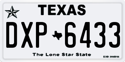 TX license plate DXP6433