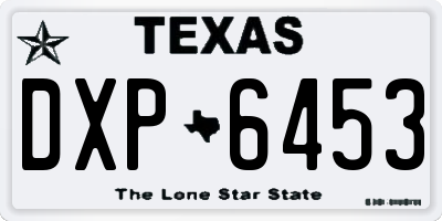 TX license plate DXP6453
