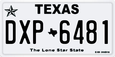 TX license plate DXP6481