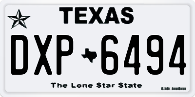 TX license plate DXP6494