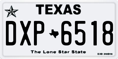 TX license plate DXP6518