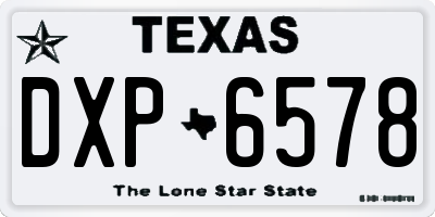 TX license plate DXP6578