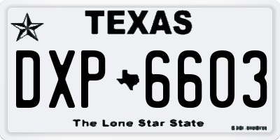TX license plate DXP6603