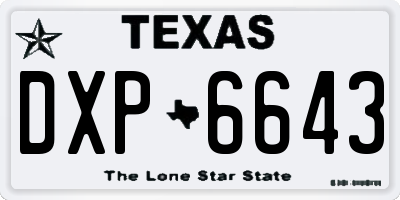 TX license plate DXP6643