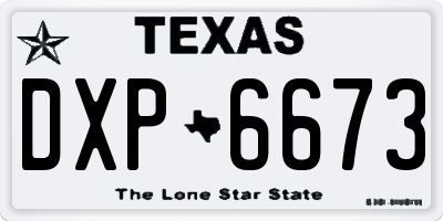 TX license plate DXP6673