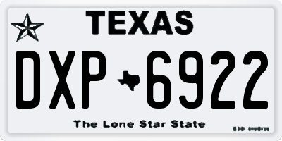TX license plate DXP6922