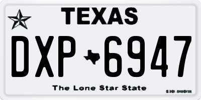 TX license plate DXP6947