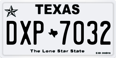 TX license plate DXP7032