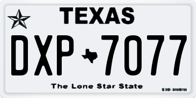 TX license plate DXP7077