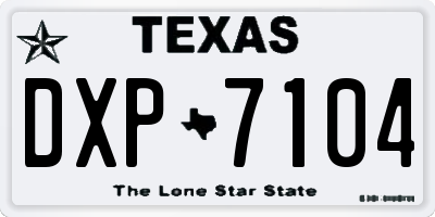 TX license plate DXP7104