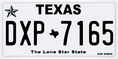 TX license plate DXP7165