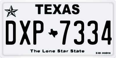 TX license plate DXP7334