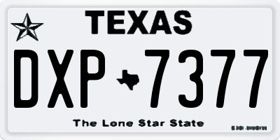 TX license plate DXP7377