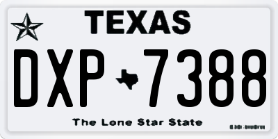 TX license plate DXP7388
