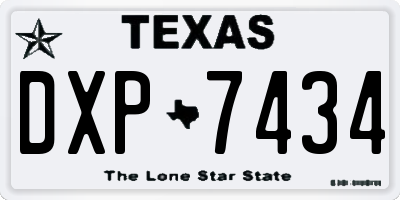 TX license plate DXP7434