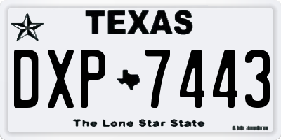 TX license plate DXP7443