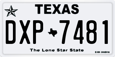 TX license plate DXP7481