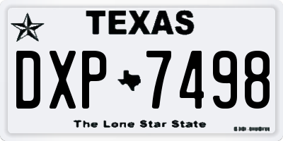 TX license plate DXP7498