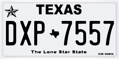 TX license plate DXP7557